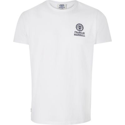 White Franklin & Marshall logo print t-shirt